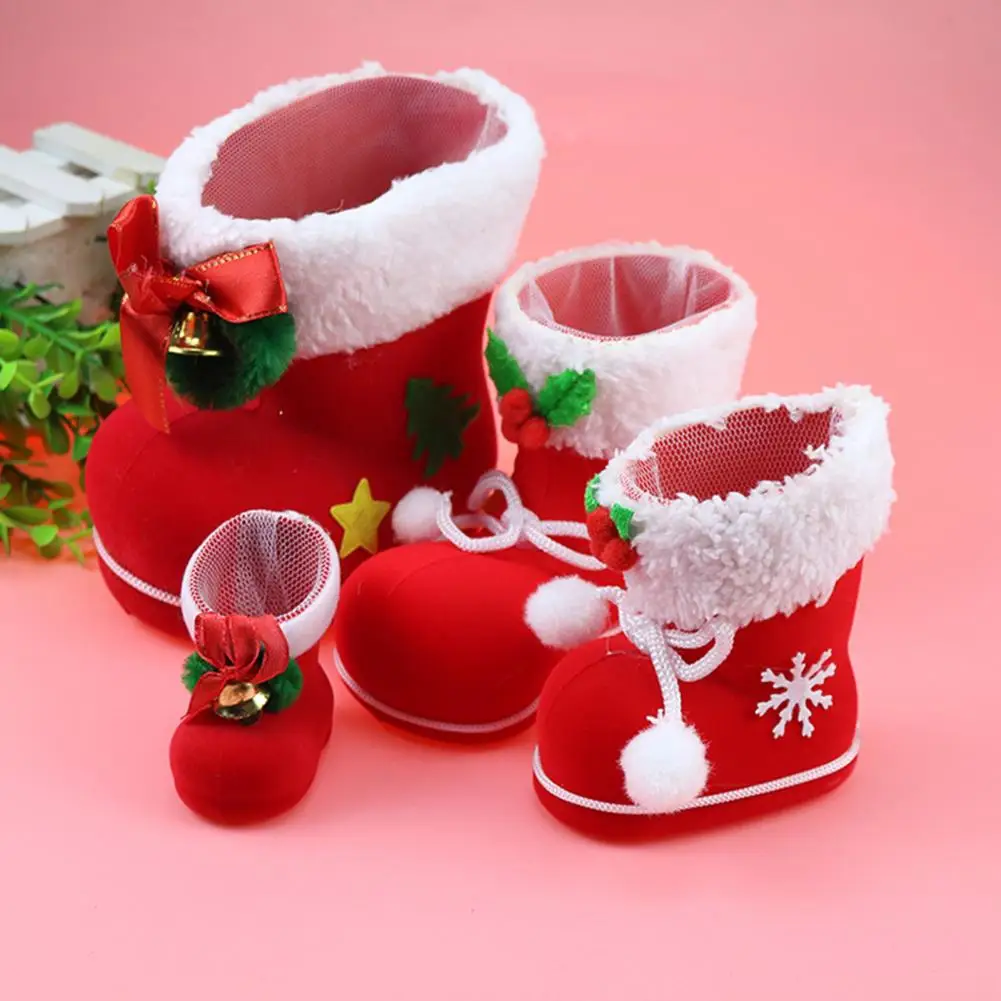 Christmas Boots Reused Gift Boots Increase Atmosphere Decorate Candy Holder Christmas Decoration Candy Boots for Gifts