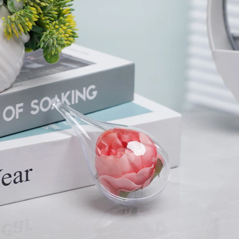 

6 Pcs Drop Shaped Clear Fillable Balls Transparent Plastic Craft DIY Decoration Holiday Gift Valentine Birthday Party