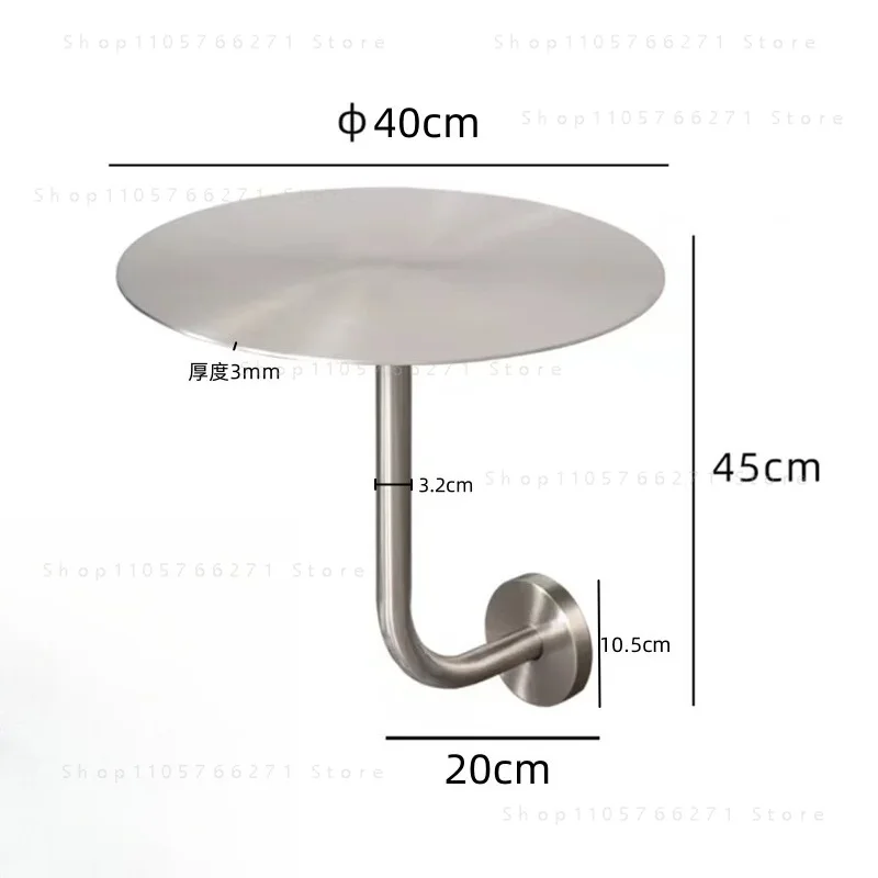 for Designer Stainless Steel Wall Table Round Mounted Bistro Table for Cafe Restaurant  Industrial Style