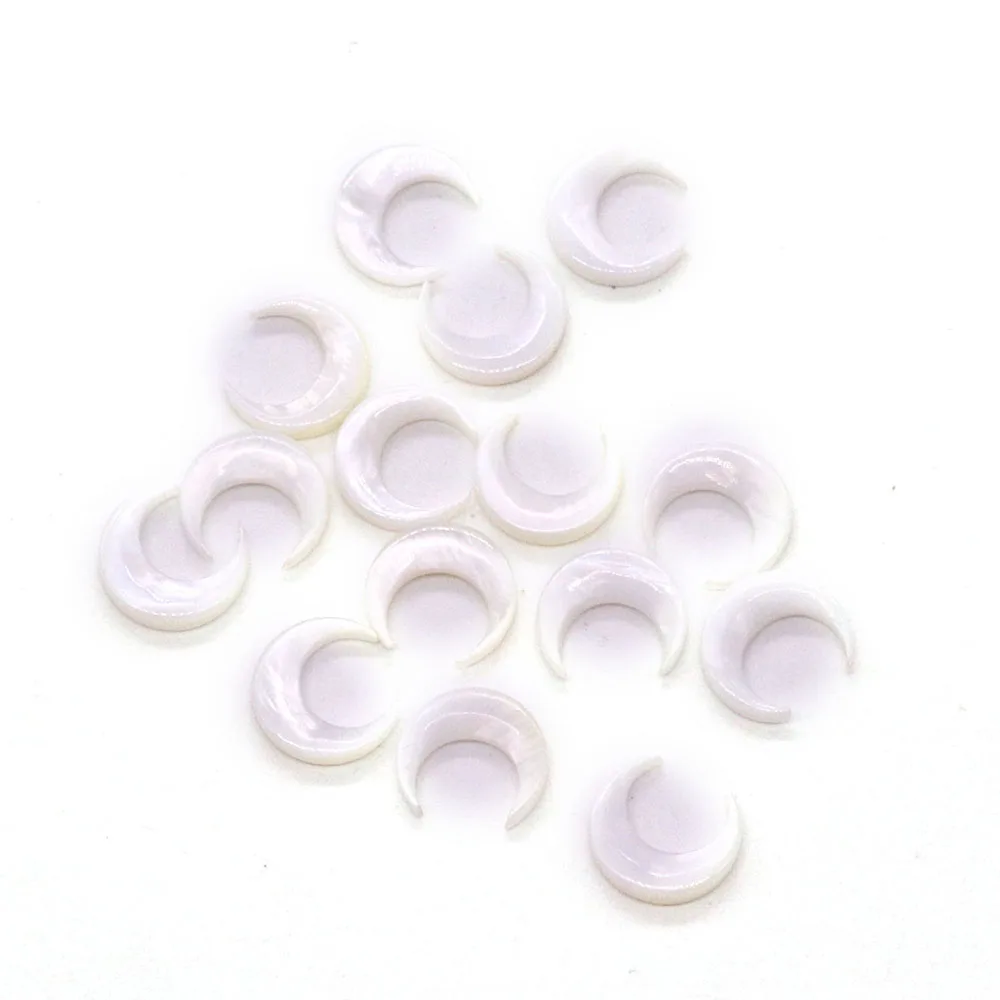 Natural Freshwater Shell Scattered Beads 10mm Moon Shaped Mother of Pearl Non Porous Bead Jewelry Making DIY Earrings Necklace