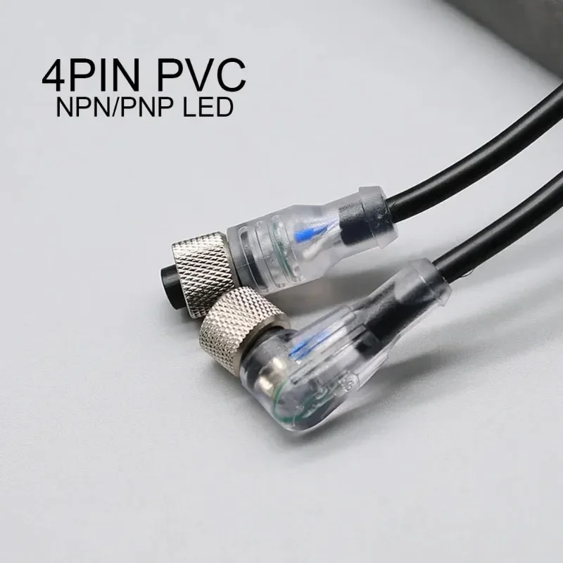 Línea de 2m M12 4 5 pines PVC LED IP67 Cable de Sensor conector tipo A enchufe impermeable macho y hembra brida de ángulo recto