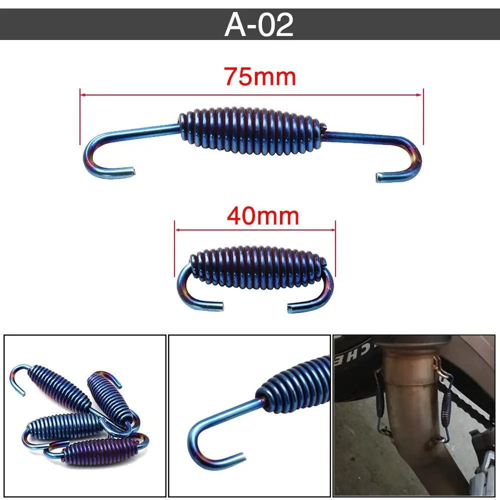 Stainless Steel Exhaust Pipe Springs Titanium Silencers Colored Exhaust Pipe Connector Double Hooks Motorcycle Spring Universal