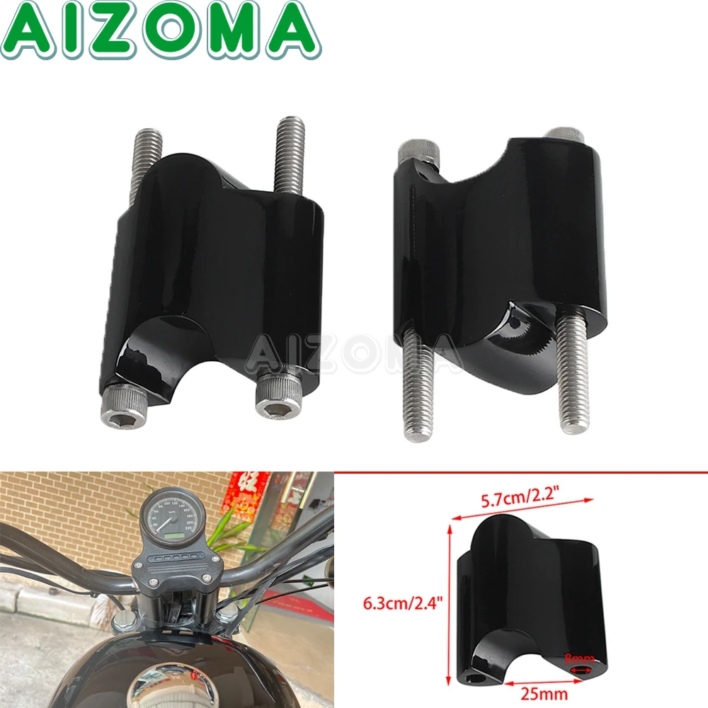 

Motorcycle Handlebar Riser Drag Handle Bar Clamp Extension Block For Harley Sportster XL1200X XL 1200X Forty-Eight Black Polish