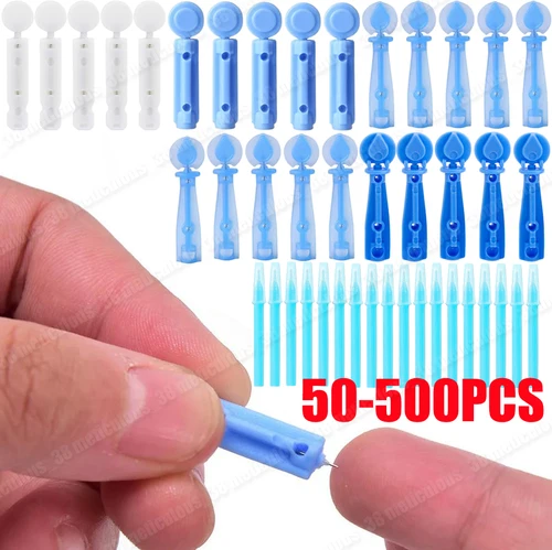 50-500 Uds. Agujas desechables para lanceta de sangre, palo de masaje, uso para bolígrafo, lancetas estériles, drenaje de ventilación, agujas para lanceta de sangre