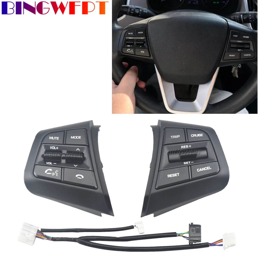 

1 комплект рулевого колеса для CRETA 1.6L 2015 2016 2017 2018 2019 Bluetooth телефон круиз-контроль кнопка дистанционного управления