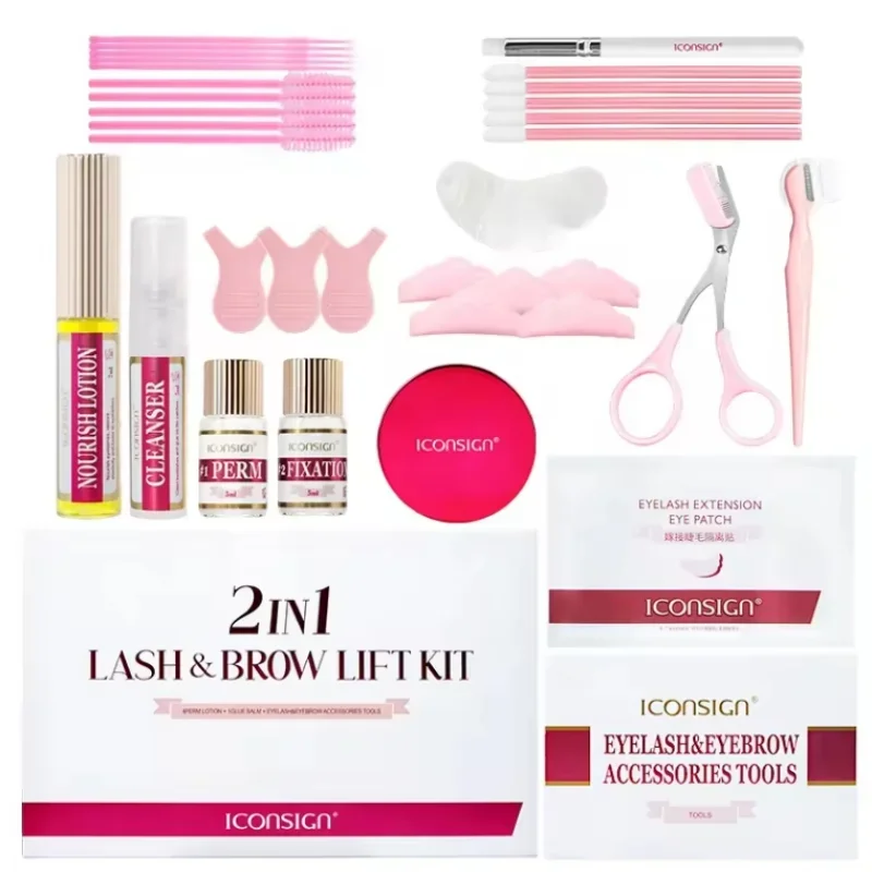 Kit di sollevamento e permanente per ciglia per sopracciglia 2 in 1-cheratina Styling ciglia arricciate Set di strumenti per il trucco ascensori, allungano e volumizzano le ciglia