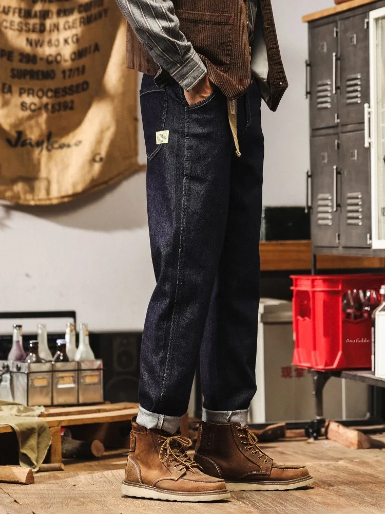 

American Sle Vintage Blue Jeans Men's Loose Straight Casual Pants Autumn 2025 New Sle Durable Cotton Polyester Blend