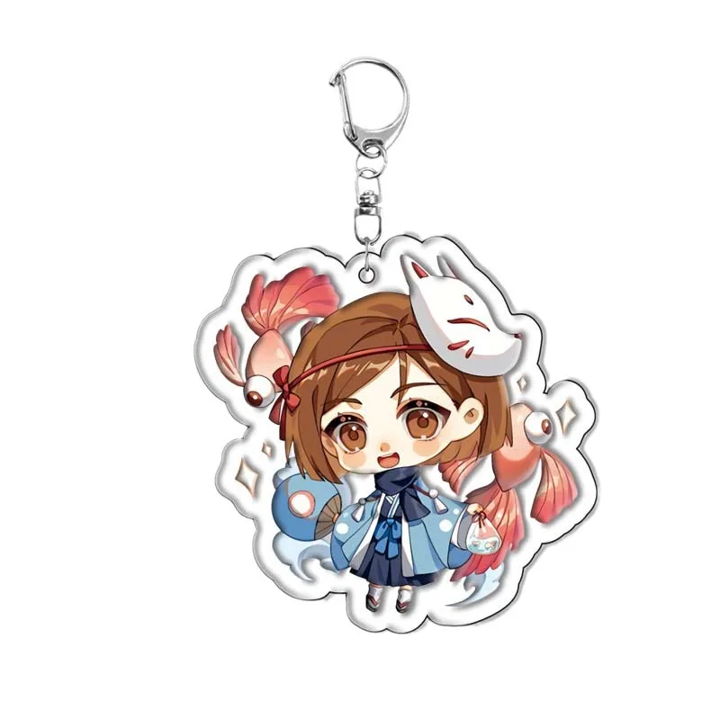 Anime Keychain Gojo Satoru Geto Suguru Acrylic Keyring Strap Figure Hanging Accessories