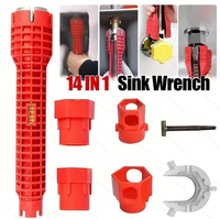 14-in-1 Multi-Function Sink & Faucet Repair Wrench - Durable ABS, Anti-Slip Long Handle for Kitchen & Bathroom Plumbing