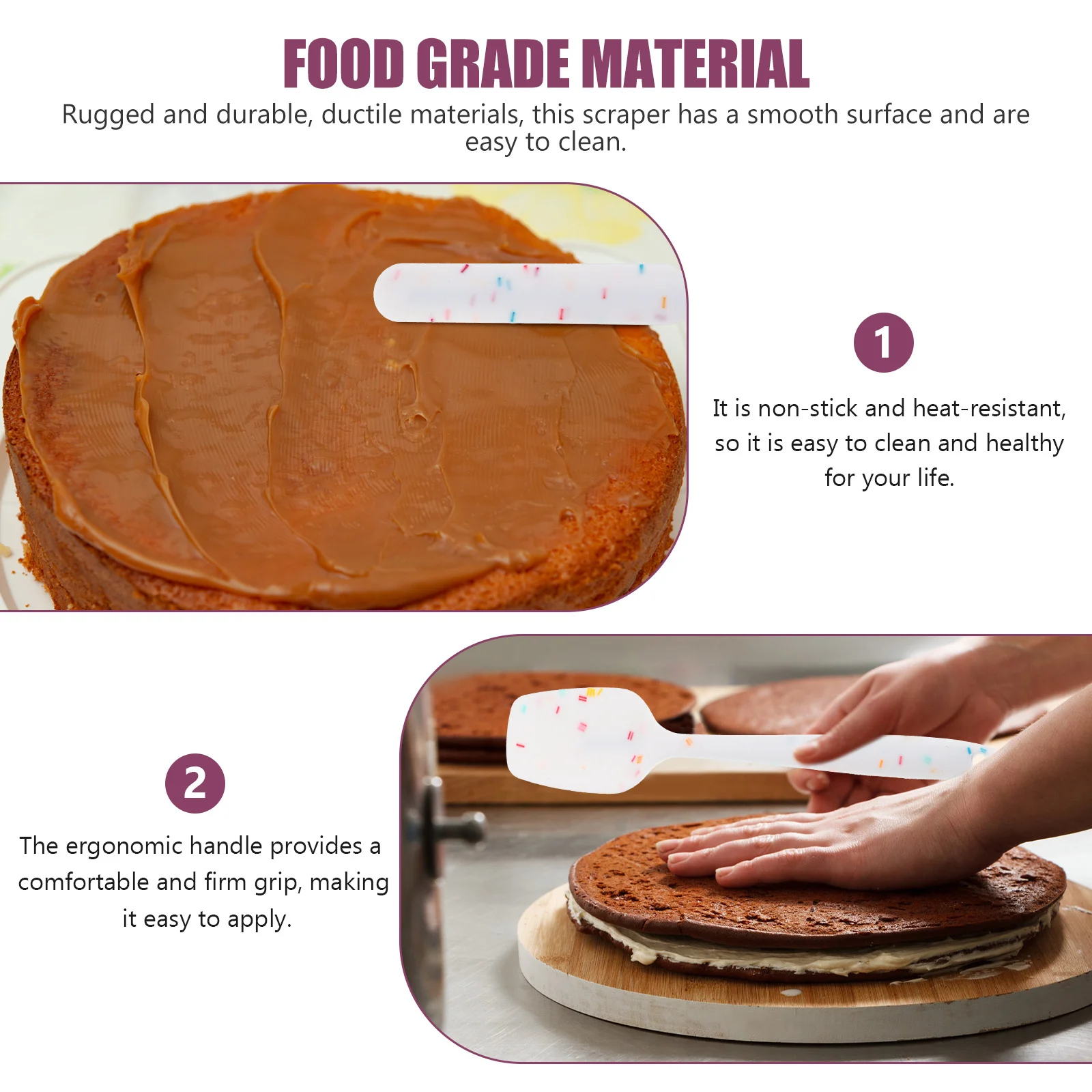 

1 комплект кухонных принадлежностей, силиконовая разбрасыватель для крема для торта, термостойкая антипригарная лопаточка для украшения крема, удобная ручка, отверстие для подвешивания