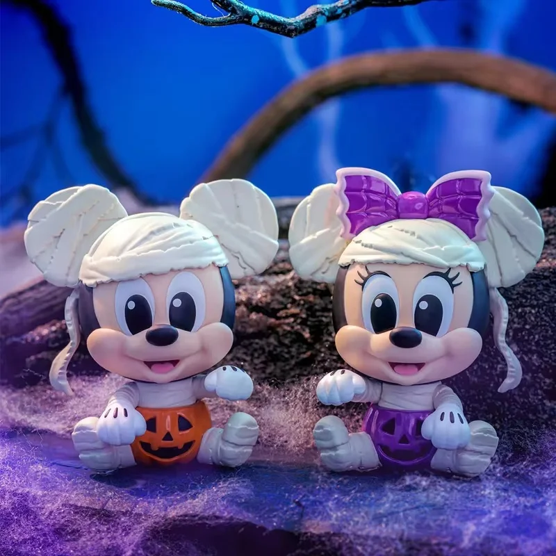 Original Hot Toys Disney Kürbis Party Cosbi Blind Box Mickey Minnie Plüsch Desktop Ornament Geheimnisvolle Box Spielzeug Halloween Geschenk