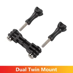 Dual Twin Mount Vertical Adapter Holder for GoPro Hero 13 12 11 10 9 8 7 Insta360 SJCAM AKASO DJI Osmo Action Camera Accessories