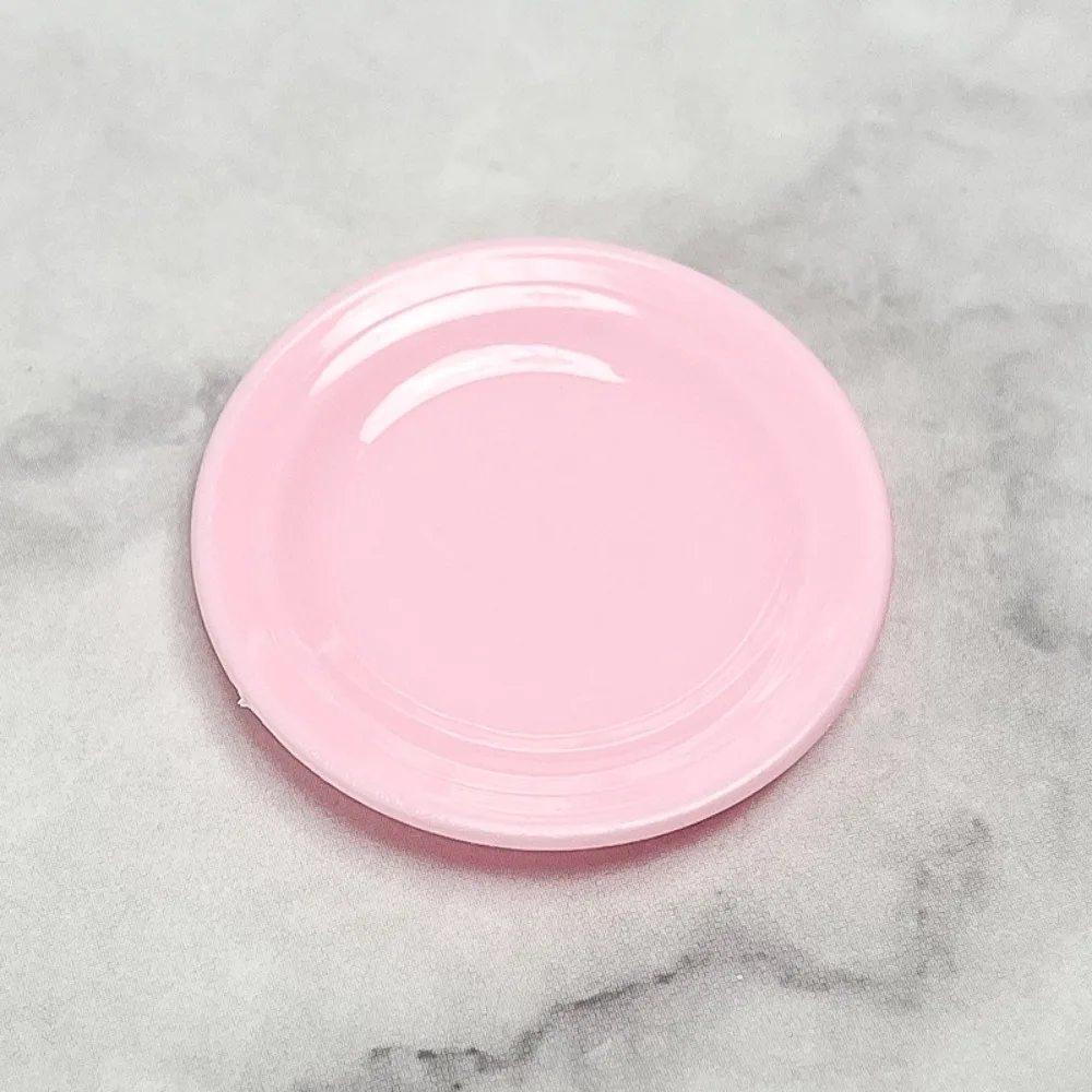 5Pcs Miniatures Plastic Mini Food Plates Kitchen Toy Durable Simulation Dining Plate Model Plastic