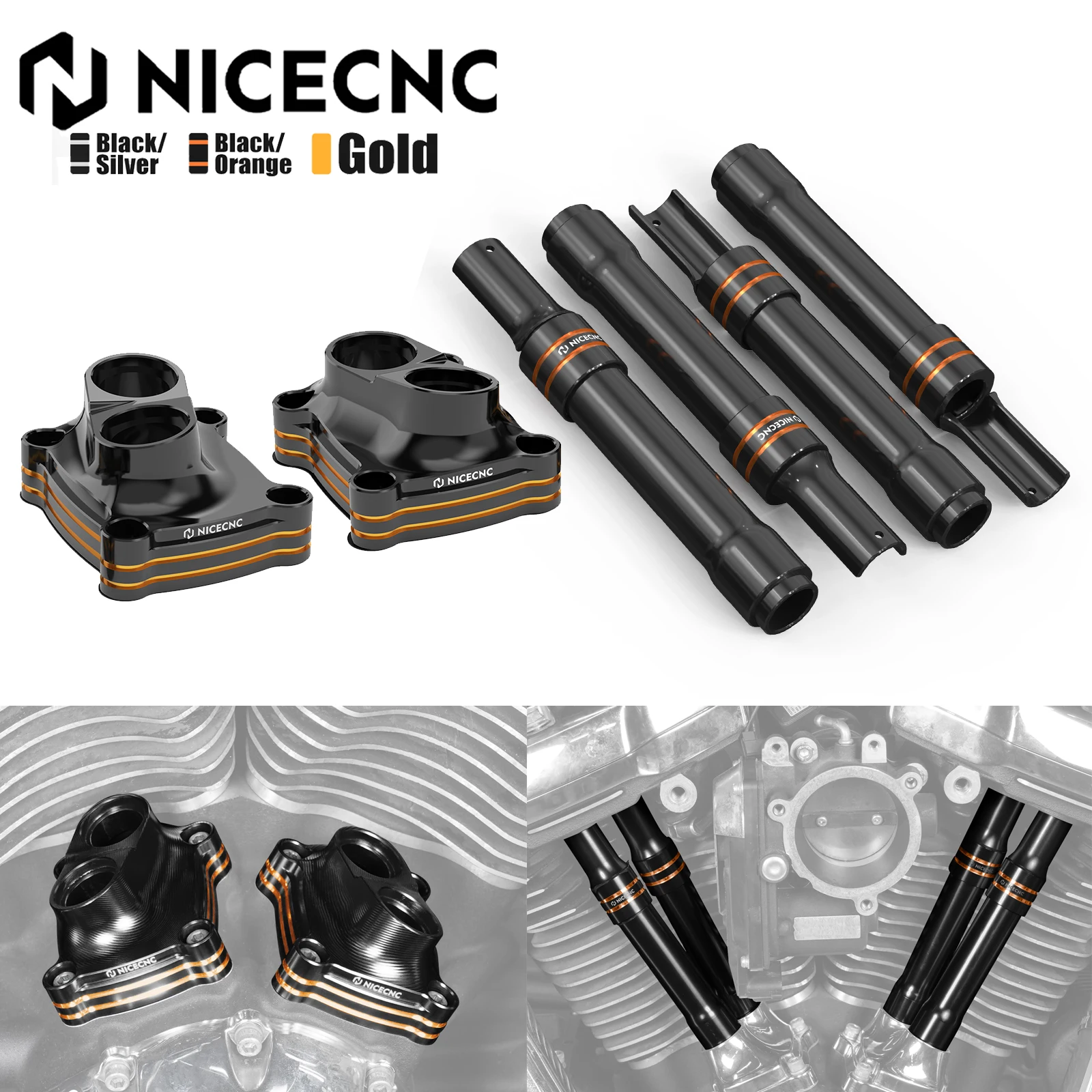 

For Harley Street Glide FLHX 2017-2024 Tappet Covers Pushrod Cover Road King FLHR Classic FLHRC Police FLHP Fat Boy FLFB 107