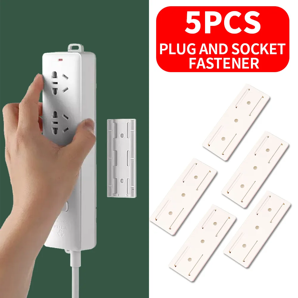 10 Stück/5 Stück selbstklebende Steckdosenleistenhalter, wandmontierte, selbstklebende, flächenbündige Steckdosen, geeignet für Küche, Haushalt – Detail 8