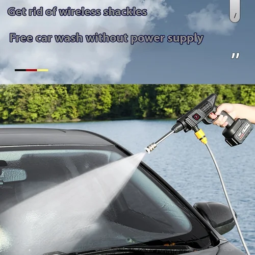 Imagen 2 del producto Lavadora de coche de alta presión inalámbrica de 21v, pistola de agua pulverizada, generador de espuma con batería de 30000mah, lavadora de coche para el hogar 
