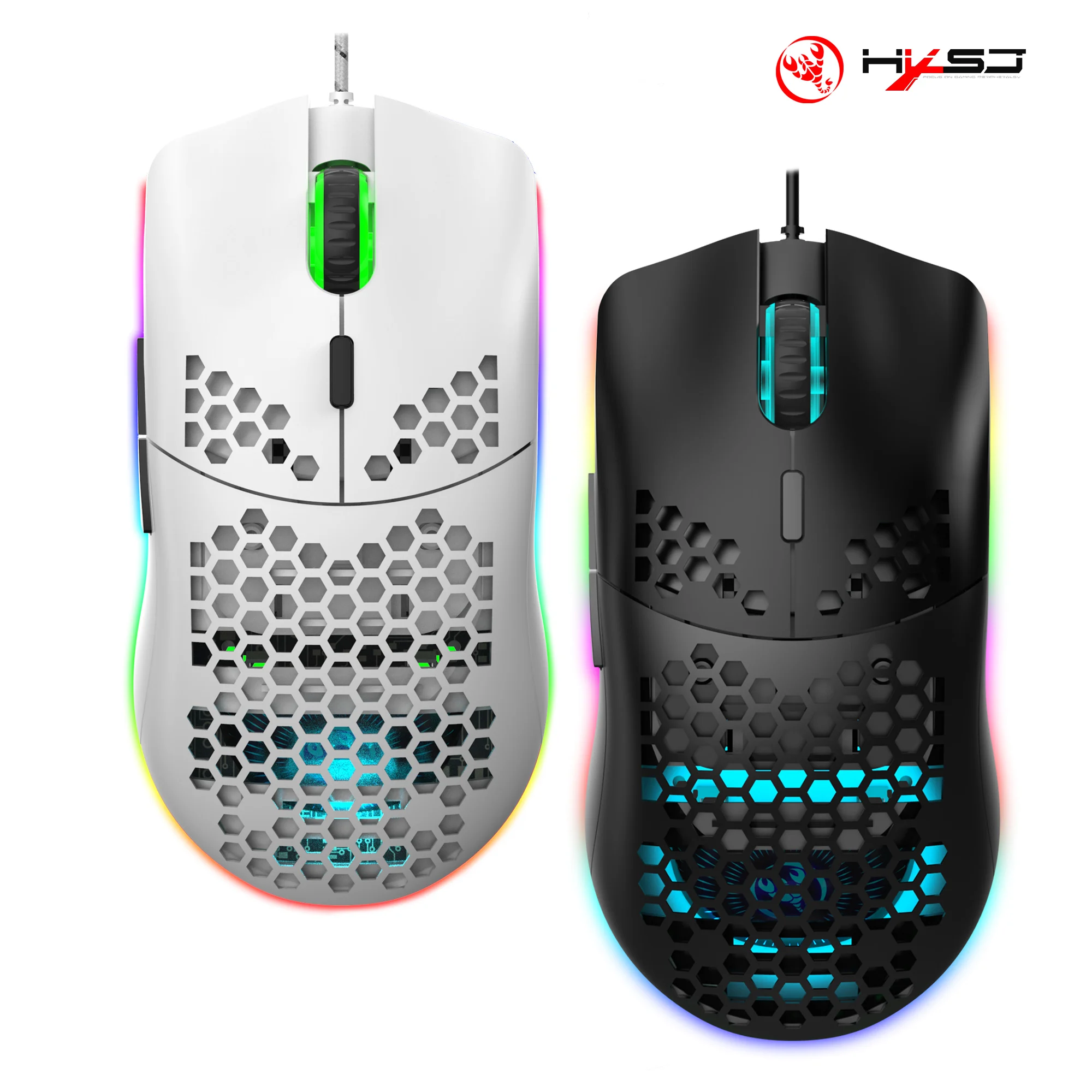 Imagem -06 - Hxsj-wired Rgb Backlit Ergonomic Gaming Keyboard e Mouse Conjunto para Laptop Combos Leves Hot Sale 60