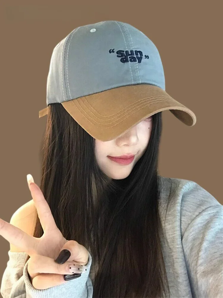 visvim-ennio-collaborative-edition-women's-hat-personality-color-collision-design-korean-style-college-duckbill-cap