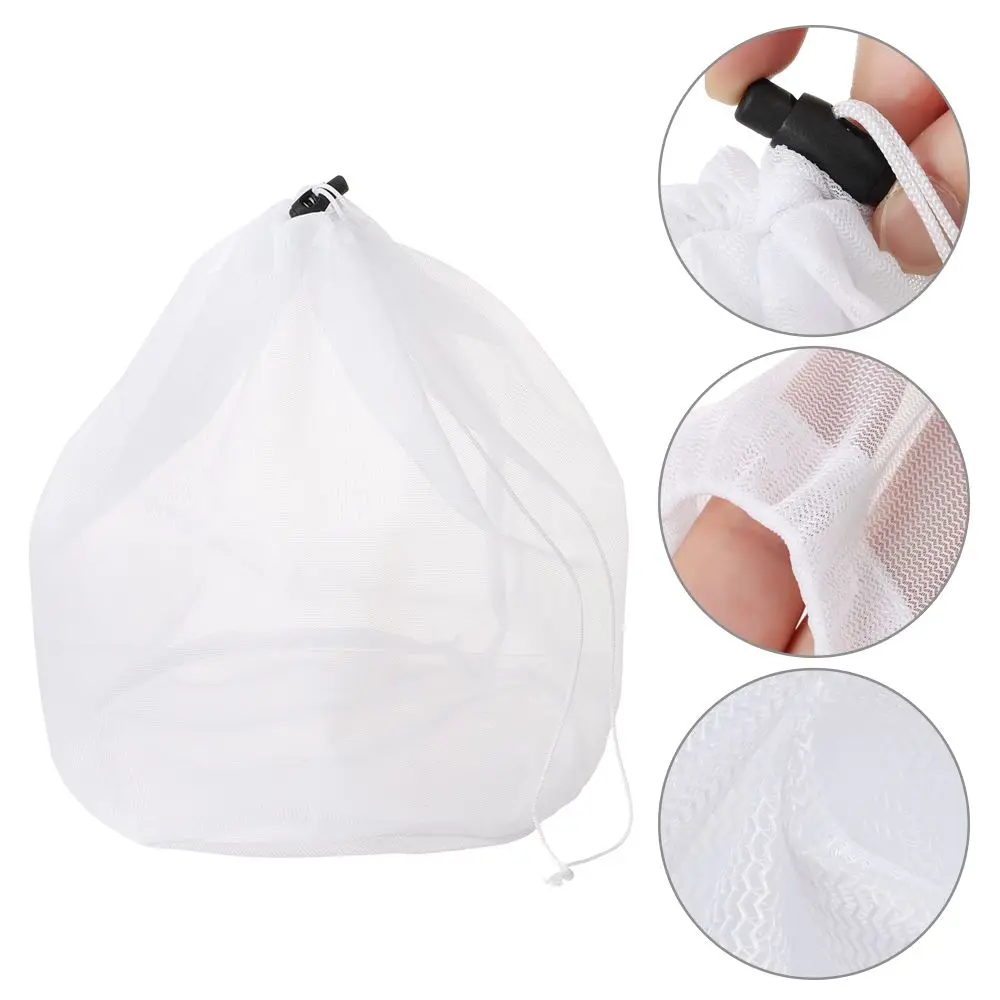 Durable Nylon 4 Sizes Drawstring Laundry Wash Bag Laundry Care Storage Pouch Bag