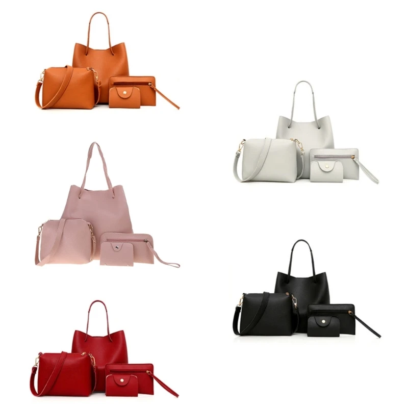 4Pcs Women Bags Set Purse Shoulder Handbag Tote Satchel Bag Crossbody Card for Case Holder Wallet