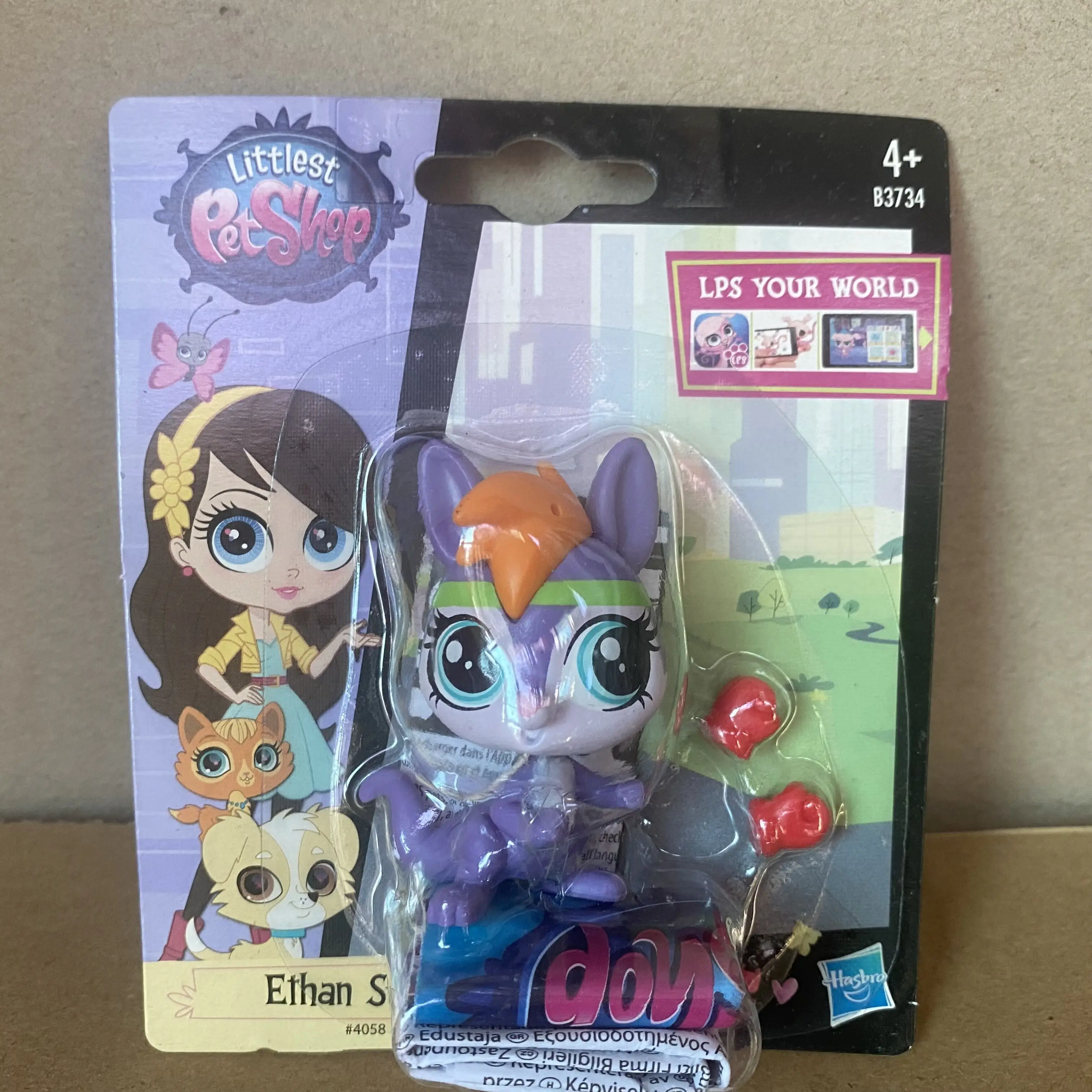 2 INCH Littlest Pet Shop LPS ETHAN SYDNEY #4058 Animals Purple Rabbit Zoo Figure Toy New packaging for shipmen