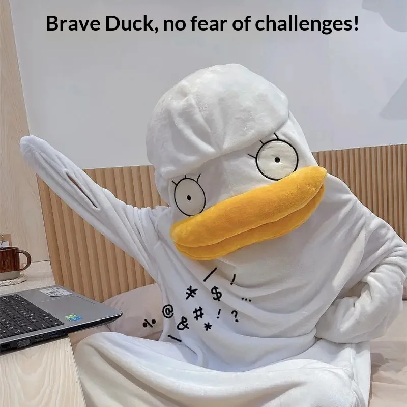 

Зимний фланелевый комбинезон Gintama Elizabeth Duck с забавным мультяшным принтом, уютная пижама унисекс для пар с подходящими тапочками для женщин и мужчин