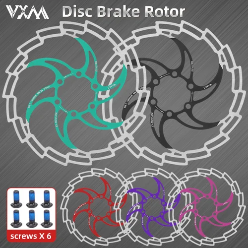 Imagen 2 del producto 1MOTSUV 1/2PC freno de disco de bicicleta de carretera 160/180MM 6 agujeros rotores flotantes Rotores de freno de bicicleta de montaña rotores Mtb pieza de freno de ciclismo