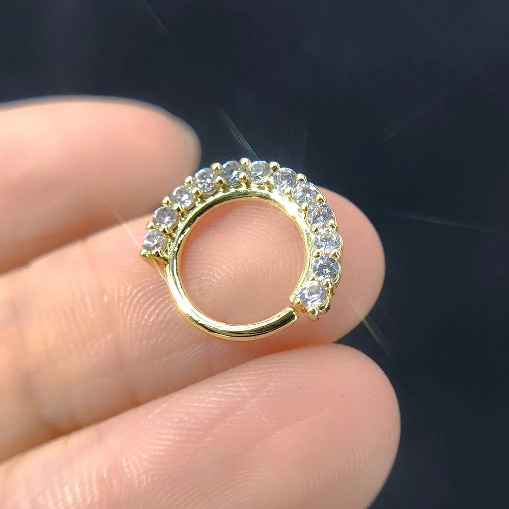 1PC Nase Ringe für Frauen Punk Gothic Micro-set Zirkon Knorpel Daith Ohrringe Septum Ring Körper Ohr Piercing schmuck KAE133 – Detail 11