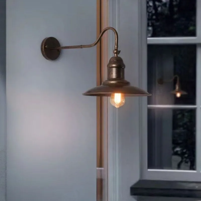 

Iron Porch Lights American Industrial Style Retro Wall Light Outdoor Courtyard Waterproof Wall Lamp Home Decoration LED Lamps