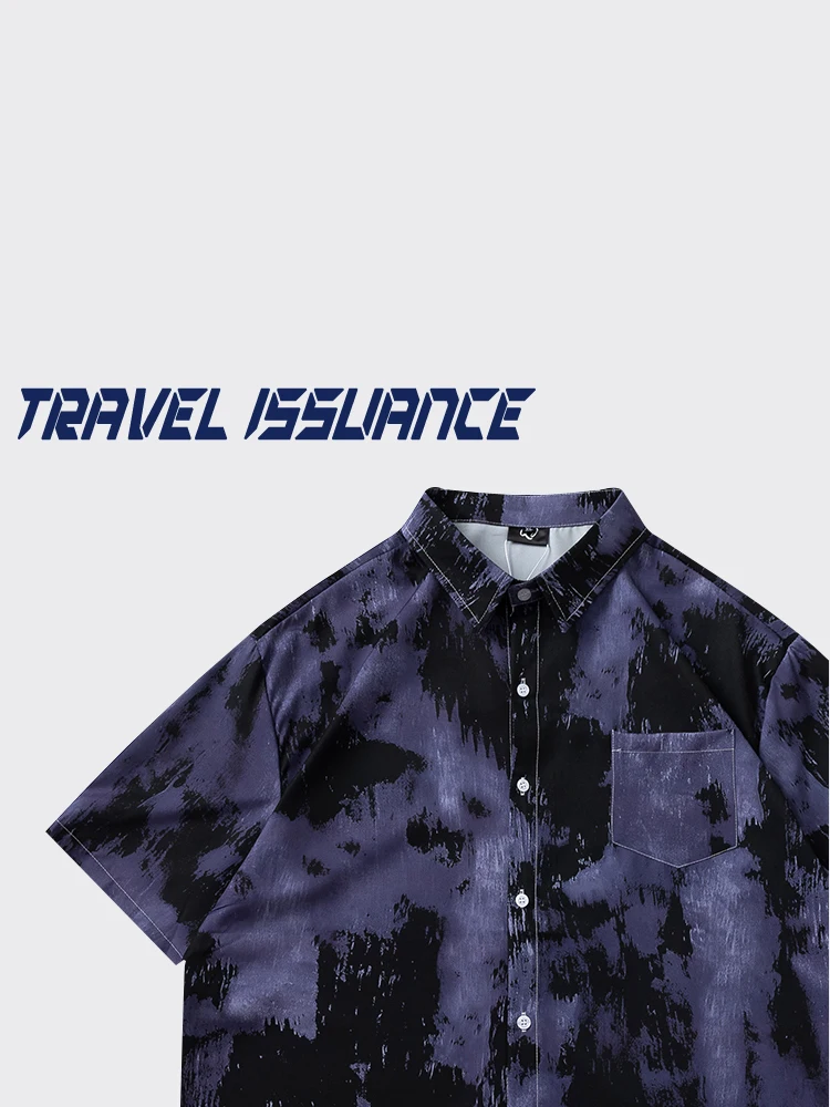 travel-issuance-cloudy-american-style-loose-short-sleeve-shirt-men's-handsome-women's-fashion-accessory-pocket-handkerchief