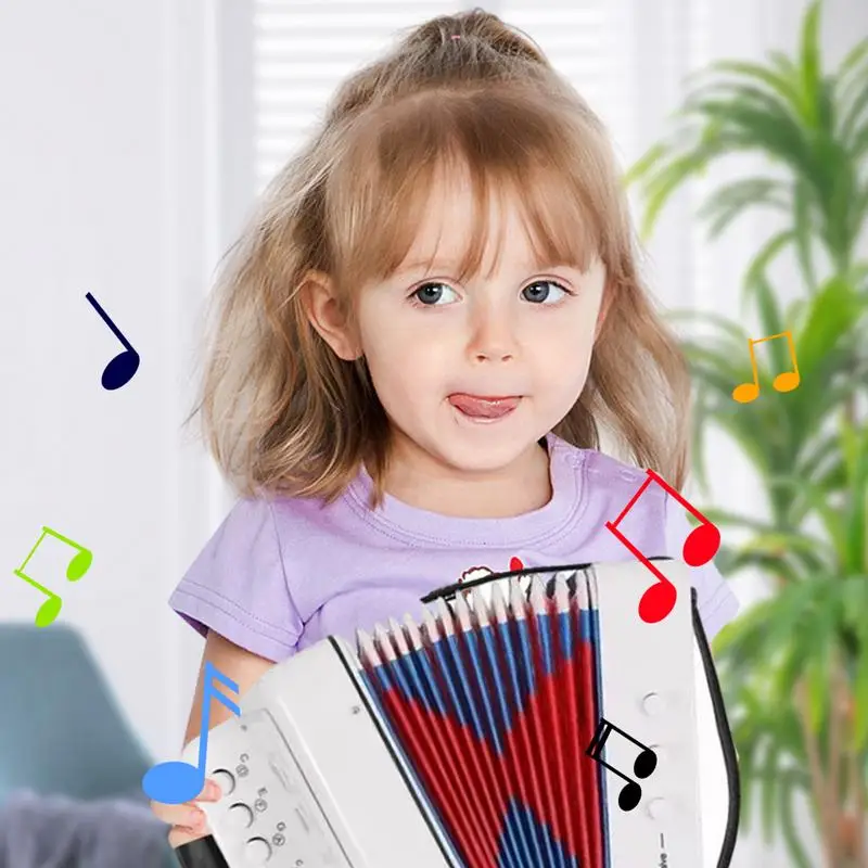 Kids Accordion Toy Button Toy Instrument For Kids Portable Accordion Musical Instruments Birthday Gift For Children Boys And