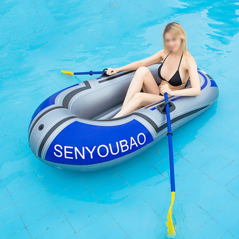 Inflatable Boat Canoe Fishing Boat With Double Valve For Parent-Child Interaction 1-2 Person Swimming Pool Activities