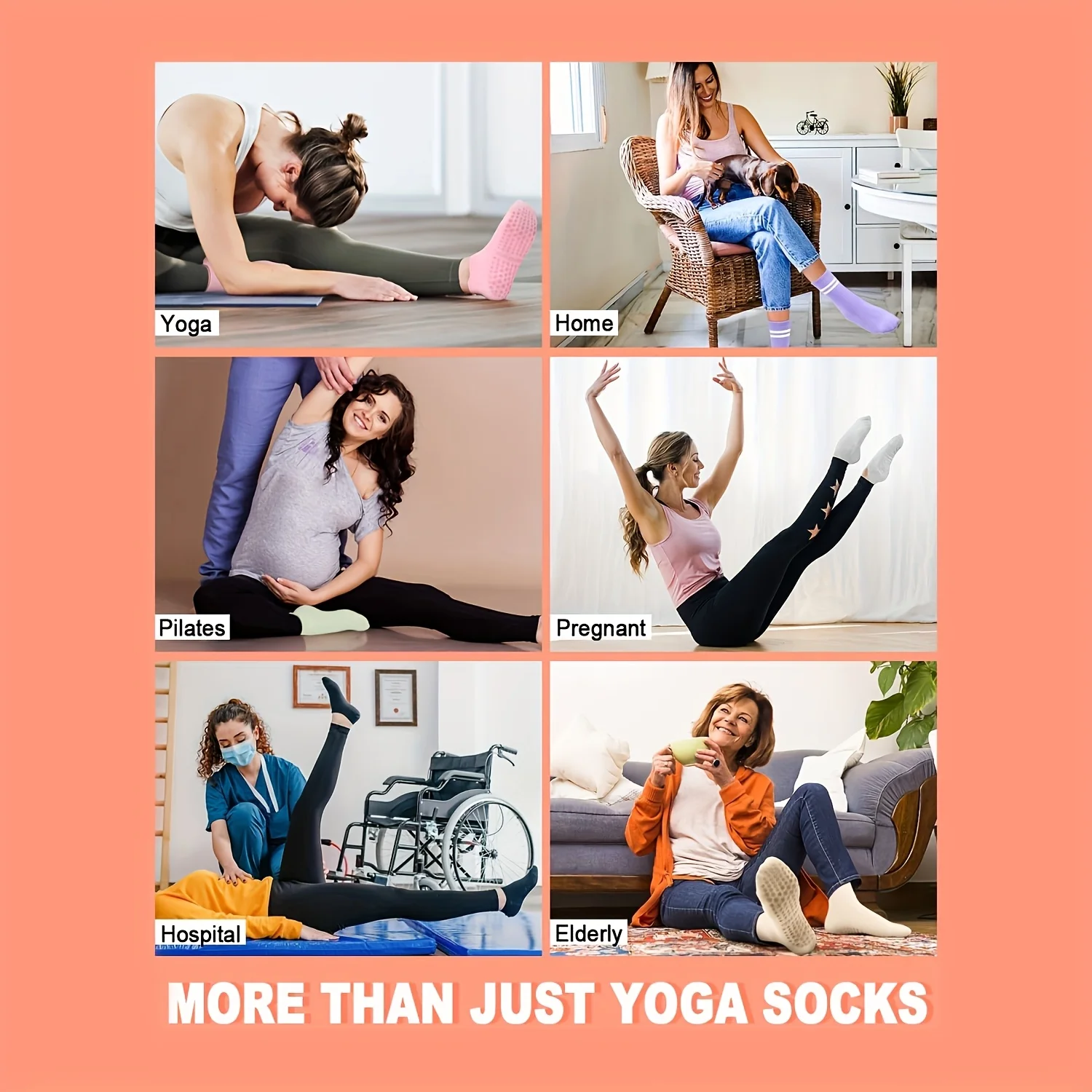 1 par de meias de pilates para mulheres, meias atléticas de ioga para balé de barra, treino descalço