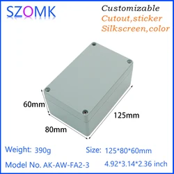 125x80x60mm Diecast Metal Box Case Amplifier Mixer Box Metal Housing Case Die Cast Aluminum Enclosure Waterproof Ip65