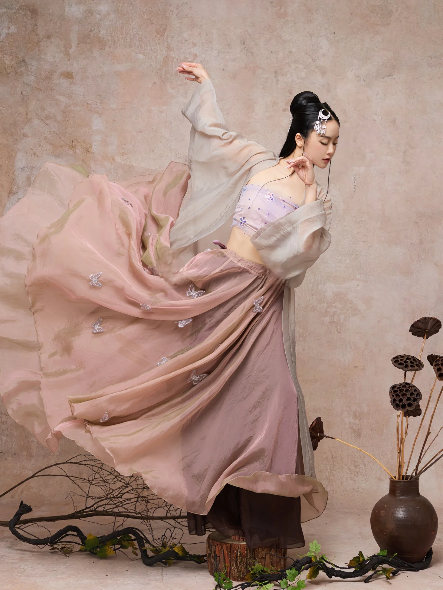 

Пышная джазовая юбка Rour Fairylike, розовая, большого размера, для танцевальных выступлений, сценический костюм, этническая женская мода