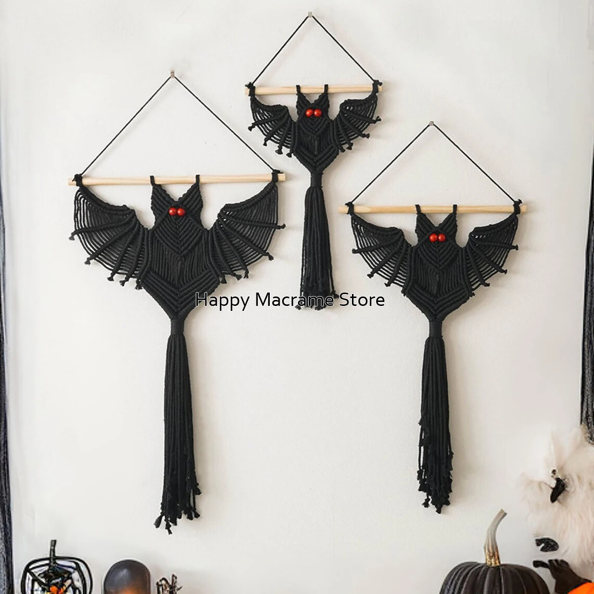 Macrame Bat Wall Decor Halloween Gifts Macrame Decor Witchy Home Witchy Room Decor Boho Wall Art Bat Decoration Victorian Gothic