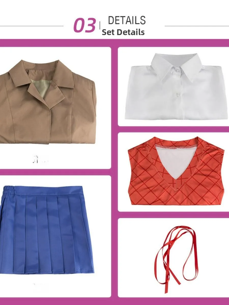 

Новый костюм для выступлений на Хэллоуин, женский литературный клубный костюм для игр, моника, косплей, наряд из смеси хлопка