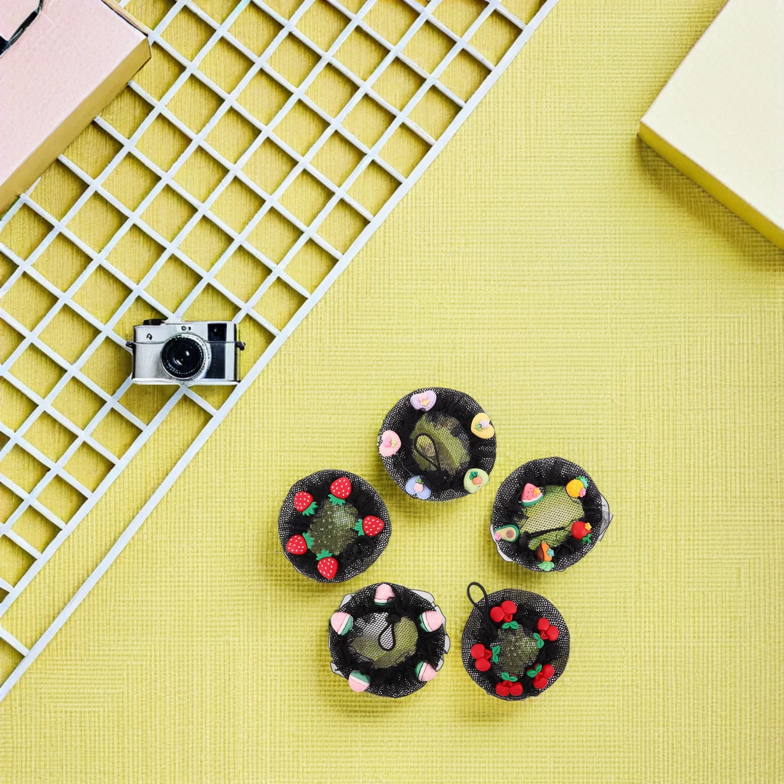 

5pcs Dance Bun Maker: Mini Ballet Donut Set For Women Thick Hair Lightweight Breathable Hair Nets For Recitals Practice