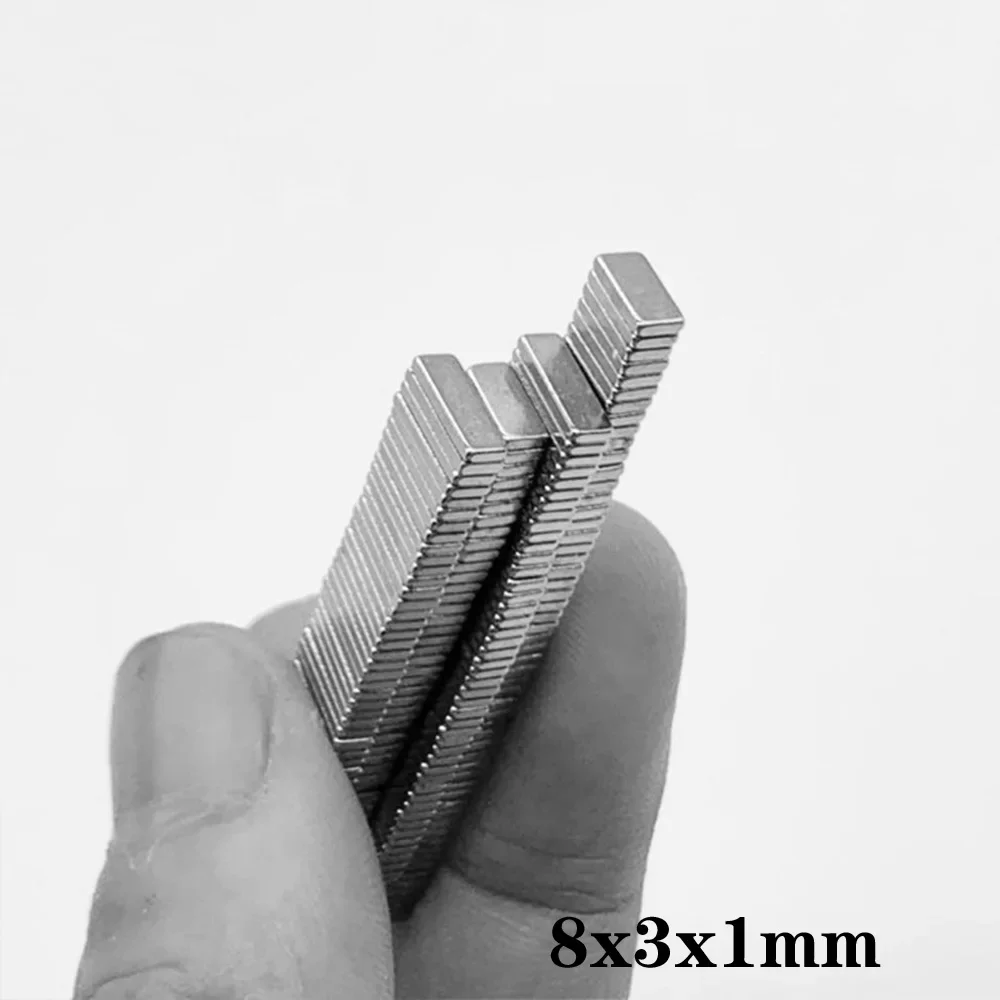 8x3x1mm Small Block Neodymium Magnets 8*3*1 Powerful Magnet 8*3*1mm for Home Refrigerators, Offices DIY 8x3x1 MM