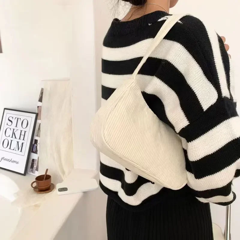 2023 Girls Women Crossbody Bags Shoulder Bags Purse Solid Color Top-Handle Bags Fashion Retro Corduroy Designer Handbags