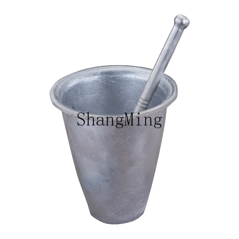 

XH old-fashioned arena bowl aluminum Shakun pounded chili noodles, garlic masher, pair of nest large stone mortar pestle grinder