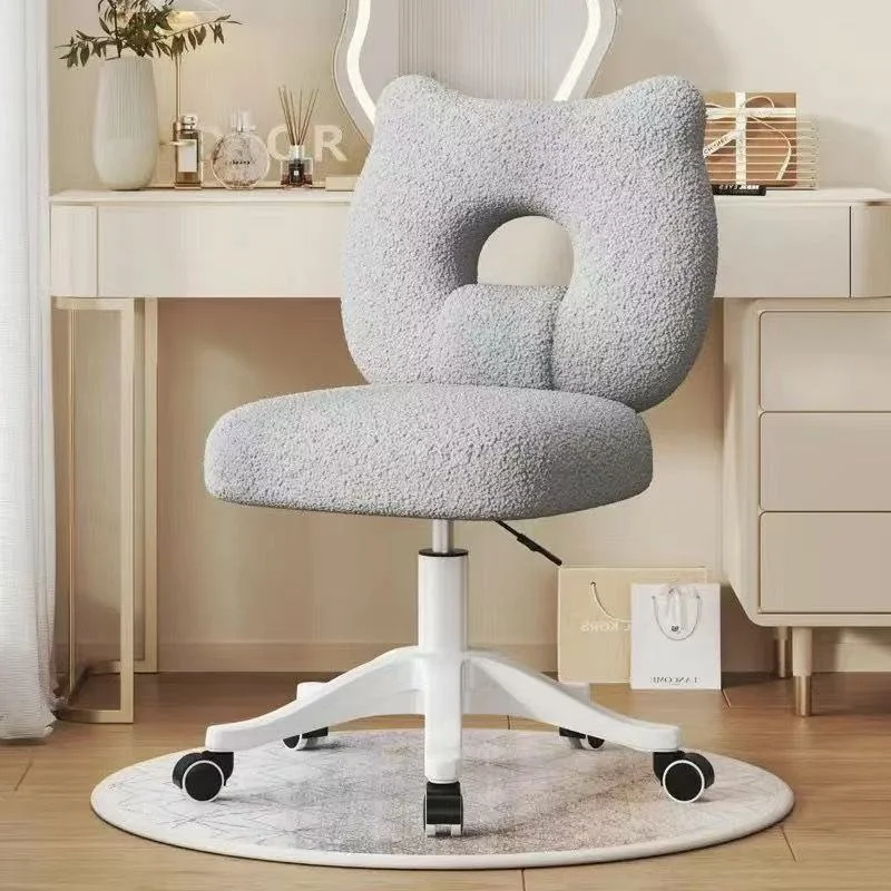 #¥Nordic Makeup Chair Bedroom Dressing Table Seat Home Backrest Office Chair Makeup Stool