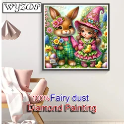 Cartoon Girl 5D Diy 100% Fairy Dust Diamond Painting Angel Full Square Diamond Embroidery Stitch AB Diamond Art Crystal Docer