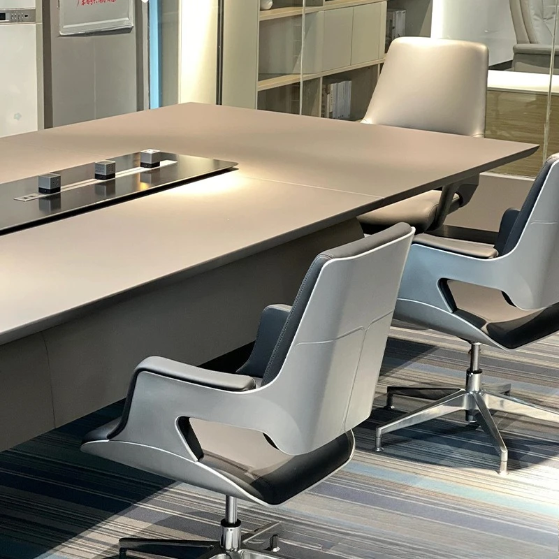 Conference table long table light luxury modern office table and chair combination rectangular reception negotiation