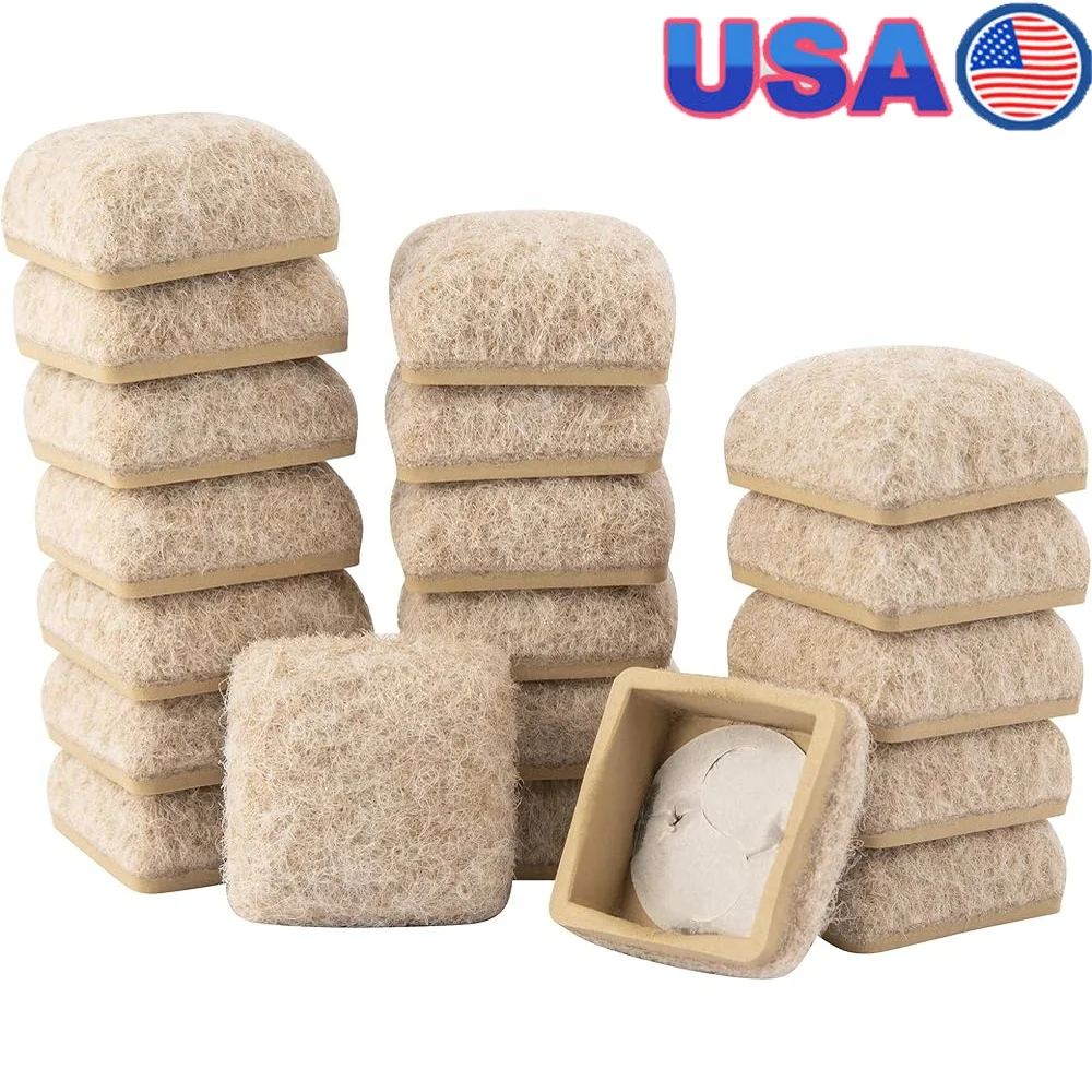 

Square Felt Furniture Movers 20 Pack Secure Grip Pads Protect Flooring Reduce Noise Easy Use 1 Inch Square Hardwood Tile