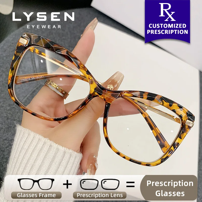 

LYSEN Butterfly Women's Anti Blue Light Glasses with Prescription Lenses Photochromic Myopia Glasses Progressive Reading Glasses