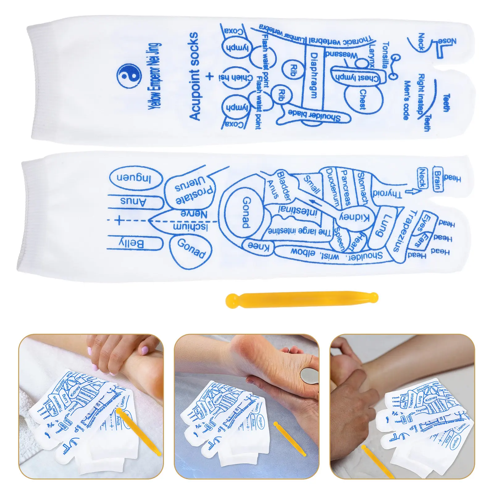 

Набор из 1 пары рефлексологических носков с утолщенной подошвой, эластичные массажные носки для ног, комфортные, дышащие, с акупунктурными точками, для йоги, массажа и повседневной носки