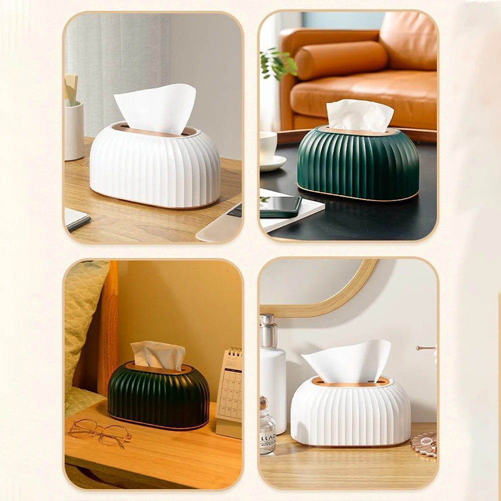 Color Matching Auto Lifting Tissue Box Plastic Durable Napkin Storage Holder For Living Room Home