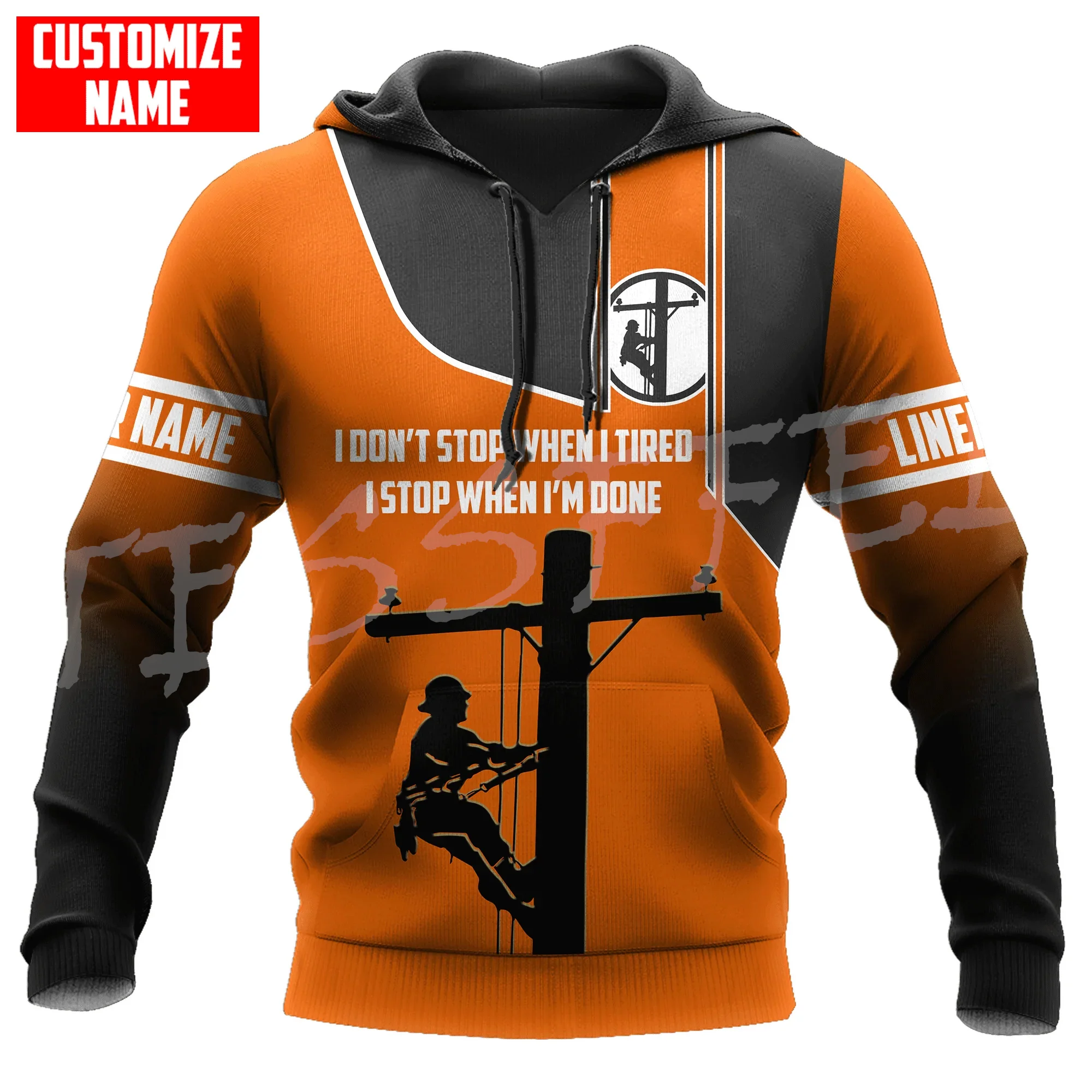 

Custom Name Electrician Lineman Worker Tattoo Tracksuit Retro 3DPrint Streetwear Pullover Harajuku Casual Funny Jacket Hoodies Y