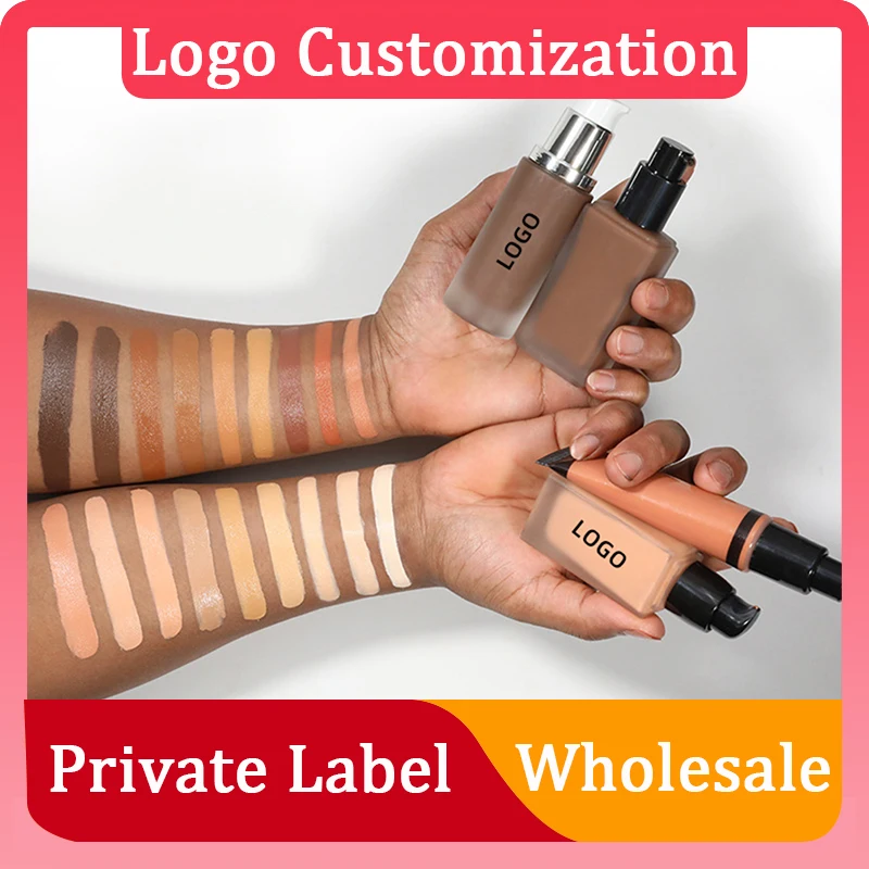 

Low Moq Matte Vegan Foundation Private Label Makeup Dark Skin Liquid Concealer Full Coverage Concealer Custom Logo DC07